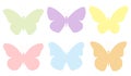 Set butterflies silhouettes colorful vector illustration